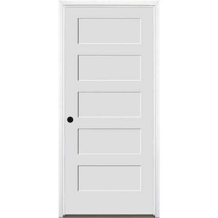Codel Doors 30"x80"x1-3/4" Primed 5-Panel Equal Panel Interior Shaker 20min Fire Rated 4-9/16" RH Prehung Door 2668134PRI840520MRH26DB4916